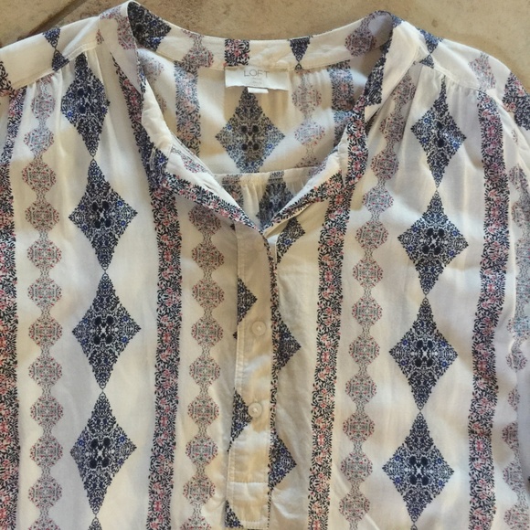 FINAL SALE NWOT Loft Outlet L/S Half Button Up SP - Picture 5 of 5